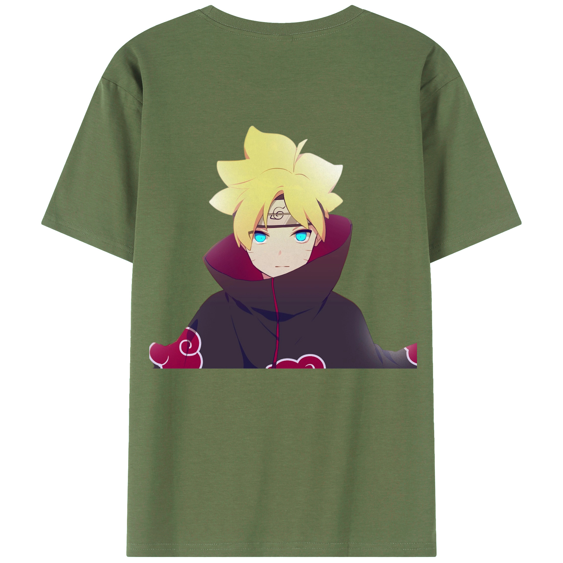 （画像用） NARUTO -ナルト- うずまき ボルト Uzumaki Boruto 綿100％ メンズ半袖Tシャツ（バックプリント） 通気性